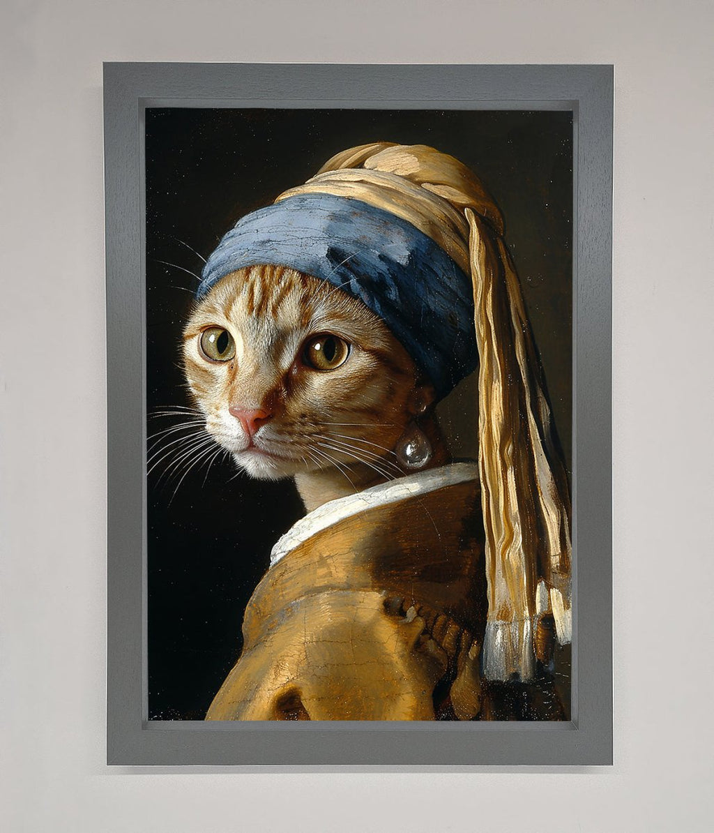 Mona Lisa Cat Framed Poster