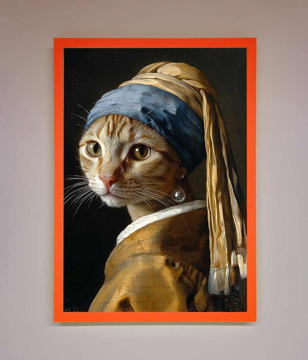Mona Lisa Cat Framed Poster