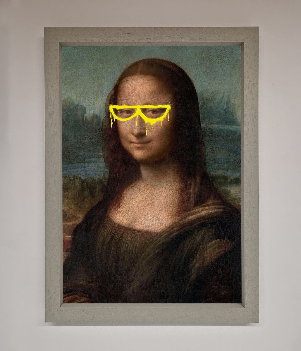 Mona Lisa Glasses Framed Print