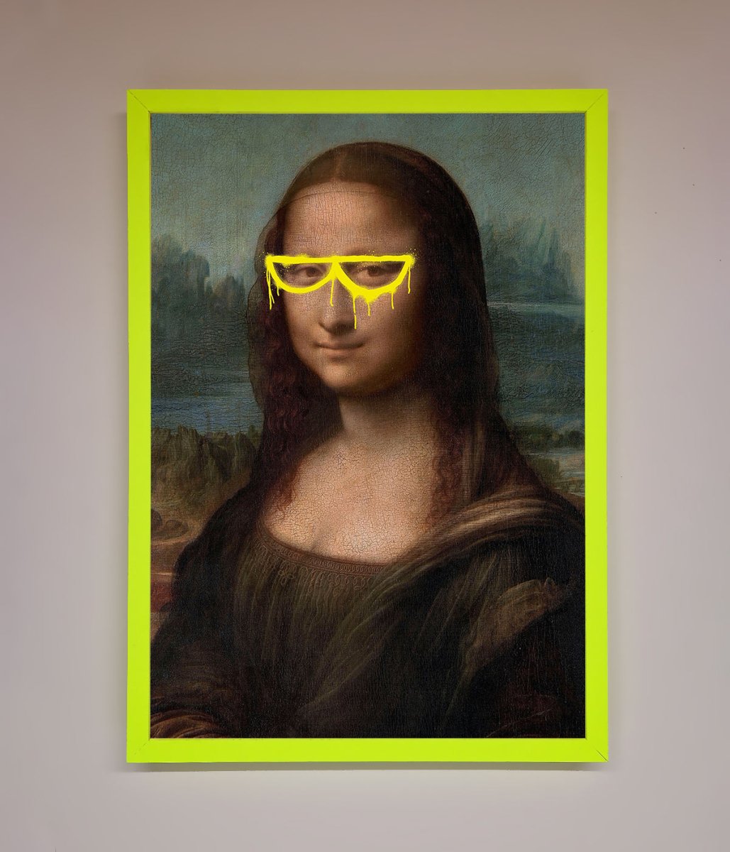 Mona Lisa Glasses Framed Print