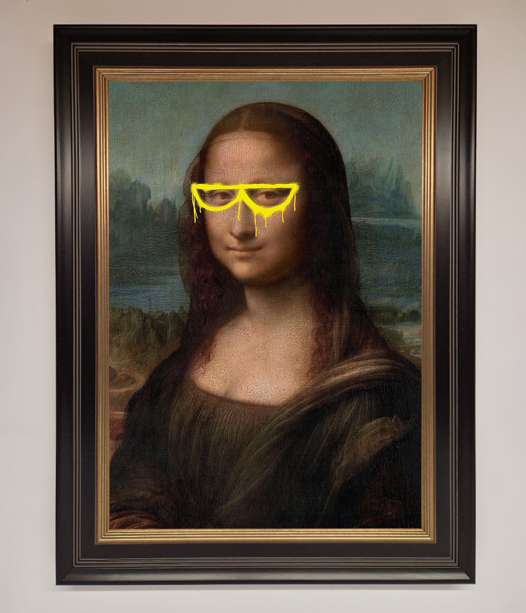 Mona Lisa Glasses Framed Print