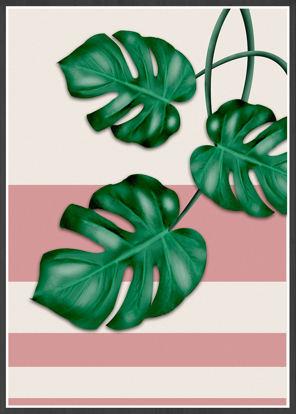 Pink Monstera Deliciosa Print Wall Art