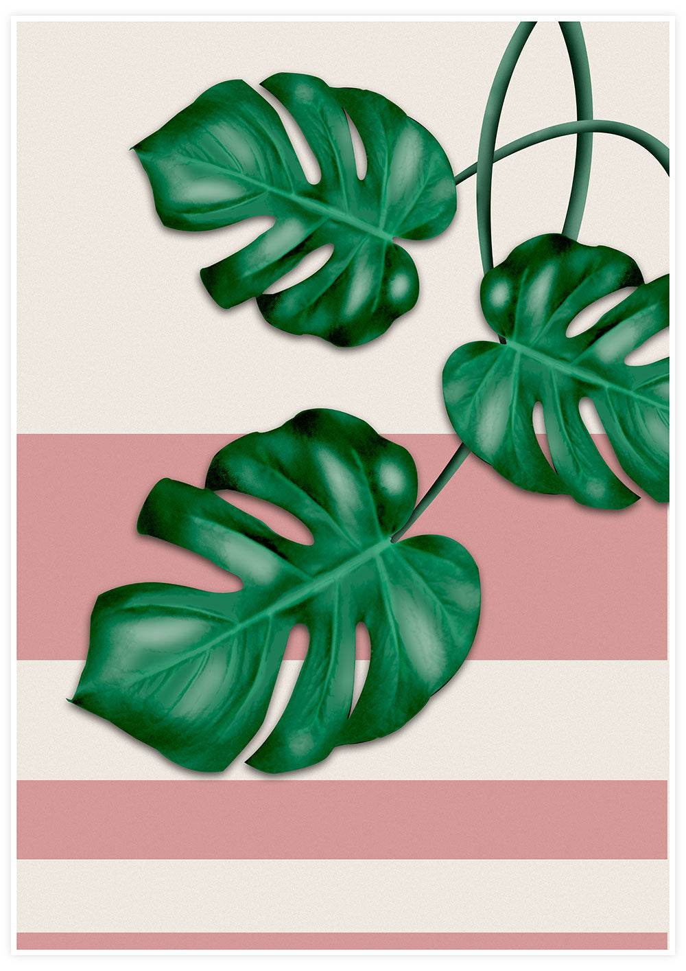 Pink Monstera Deliciosa Print Wall Art