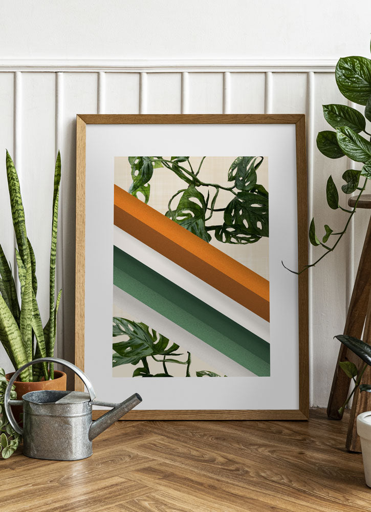 Monstera Ramp Retro Wall Art Print