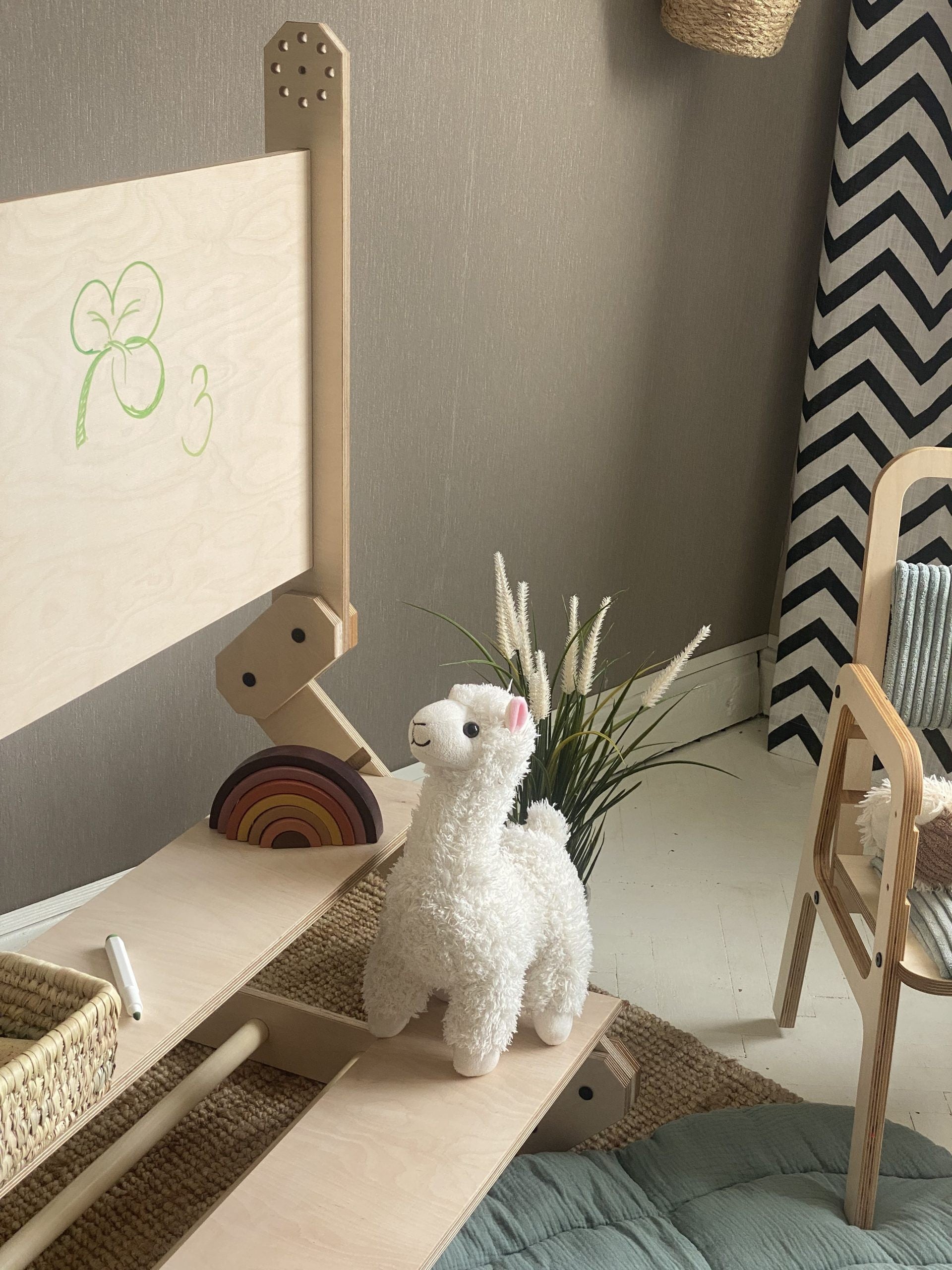 montessori nabu set folded for easy storage and transport in a bright room