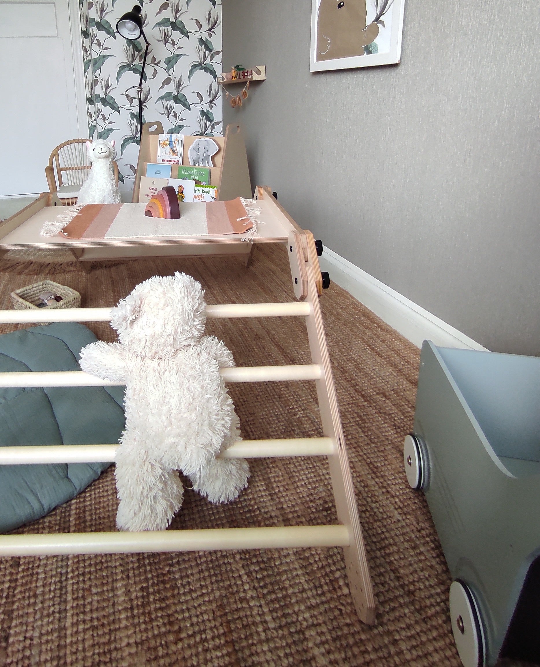 a child's drawing on the nabu whiteboard tabletop in soft morning light