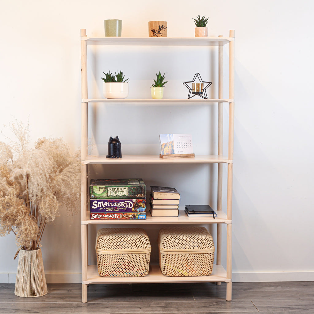 Montessori-Inspired Wooden Shelving Unit Medium, 5 Shelves