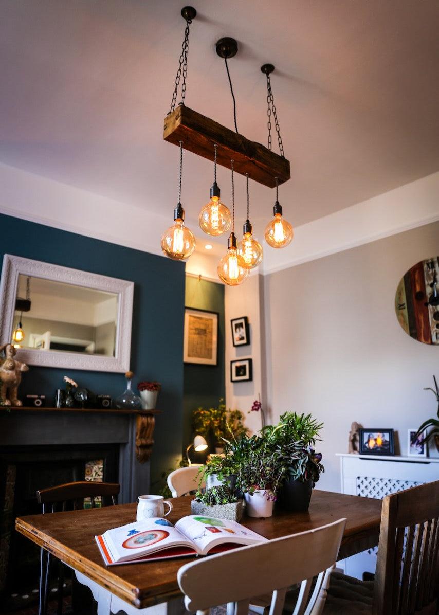 Oak Beam Chandelier Bespoke Made to Order