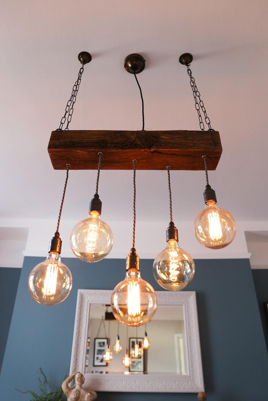 Oak Beam Chandelier Bespoke Made to Order