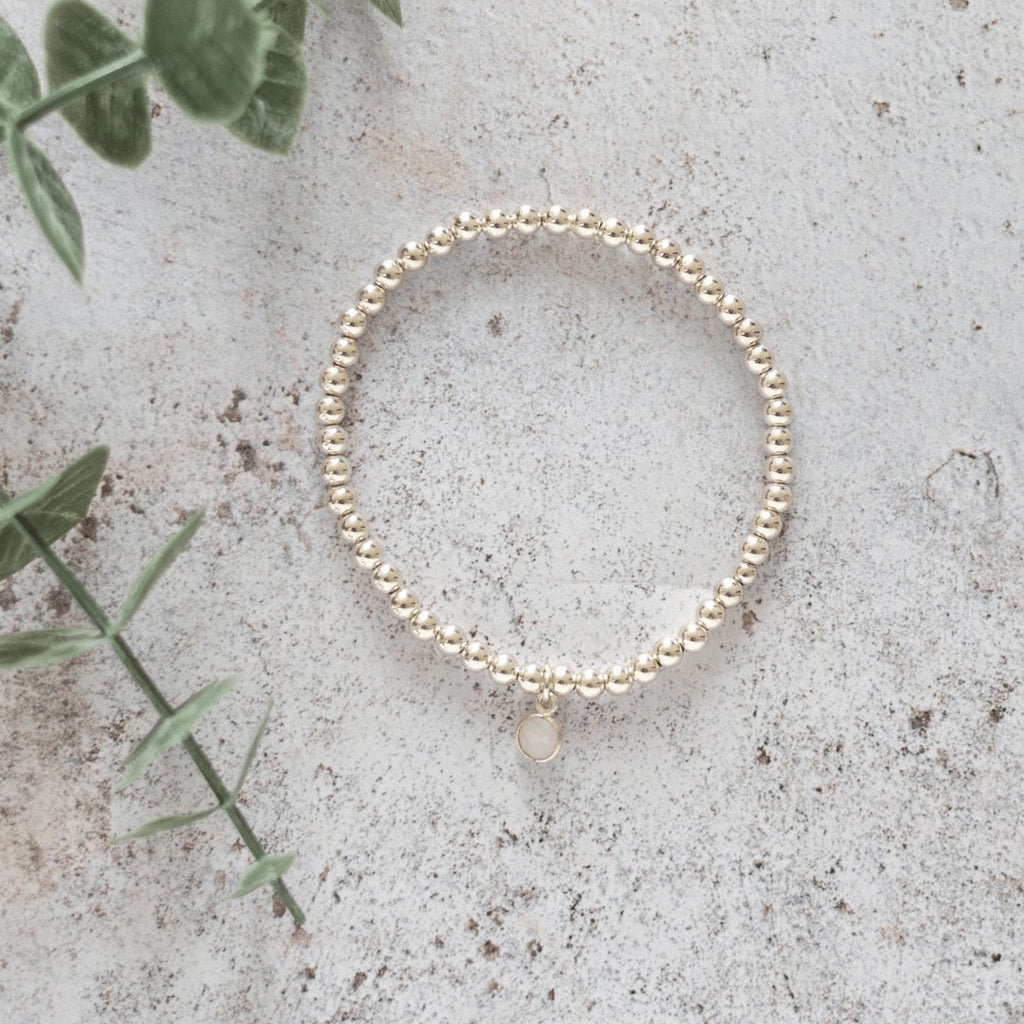 Moonstone Birthstone Bracelet in Sterling Silver or Gold Filled