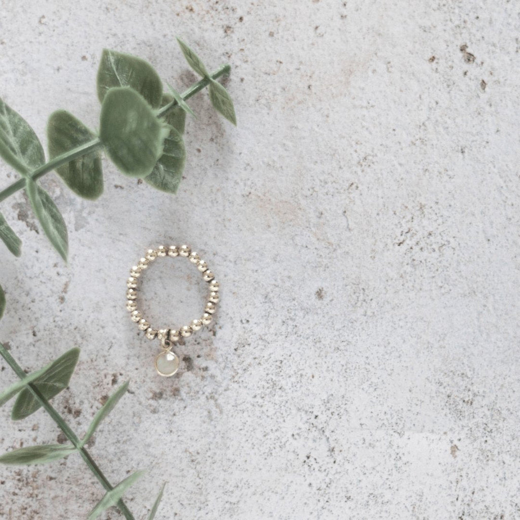 Moonstone Birthstone Ring in Sterling Silver or Gold-Filled
