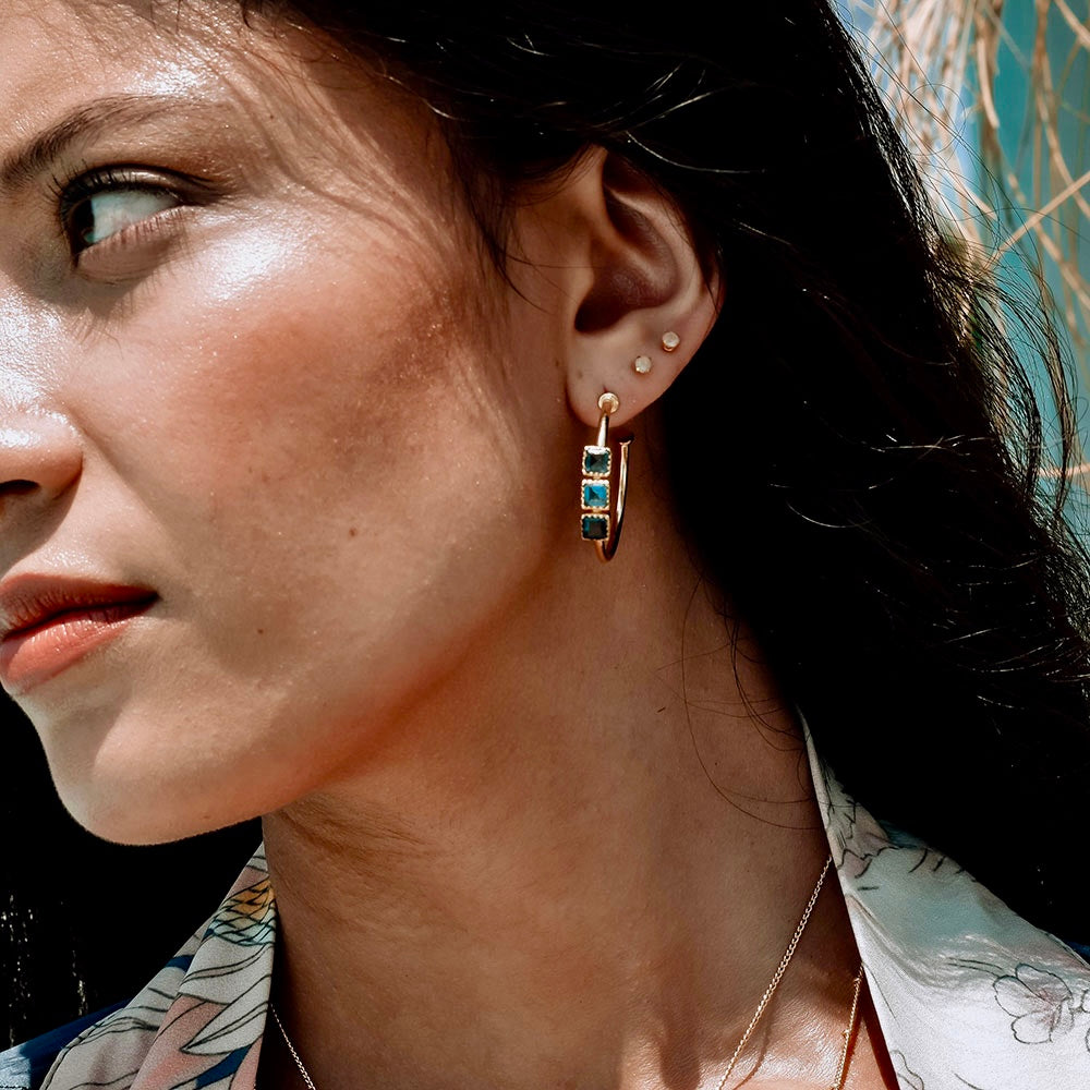 Athena Mosaic Hoops Iolite