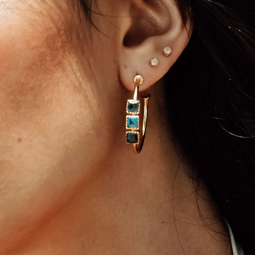Athena Mosaic Hoops Iolite