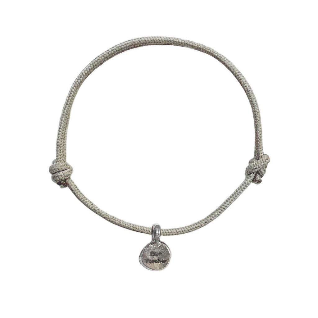 Best Teacher Sterling Silver Rope Bracelet