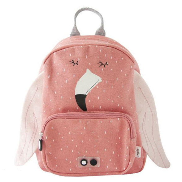 bold mrs flamingo kids backpack with adjustable straps and water-repellent cotton