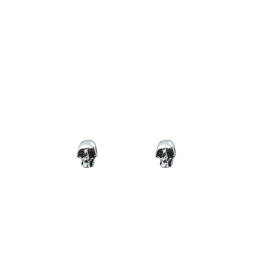 Mini Skull Studs in Sterling Silver