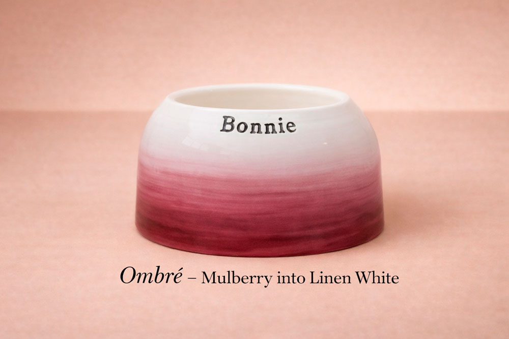 Personalised Ear-Free Cocker Spaniel Dog Bowl – Handmade Ceramic Bowl