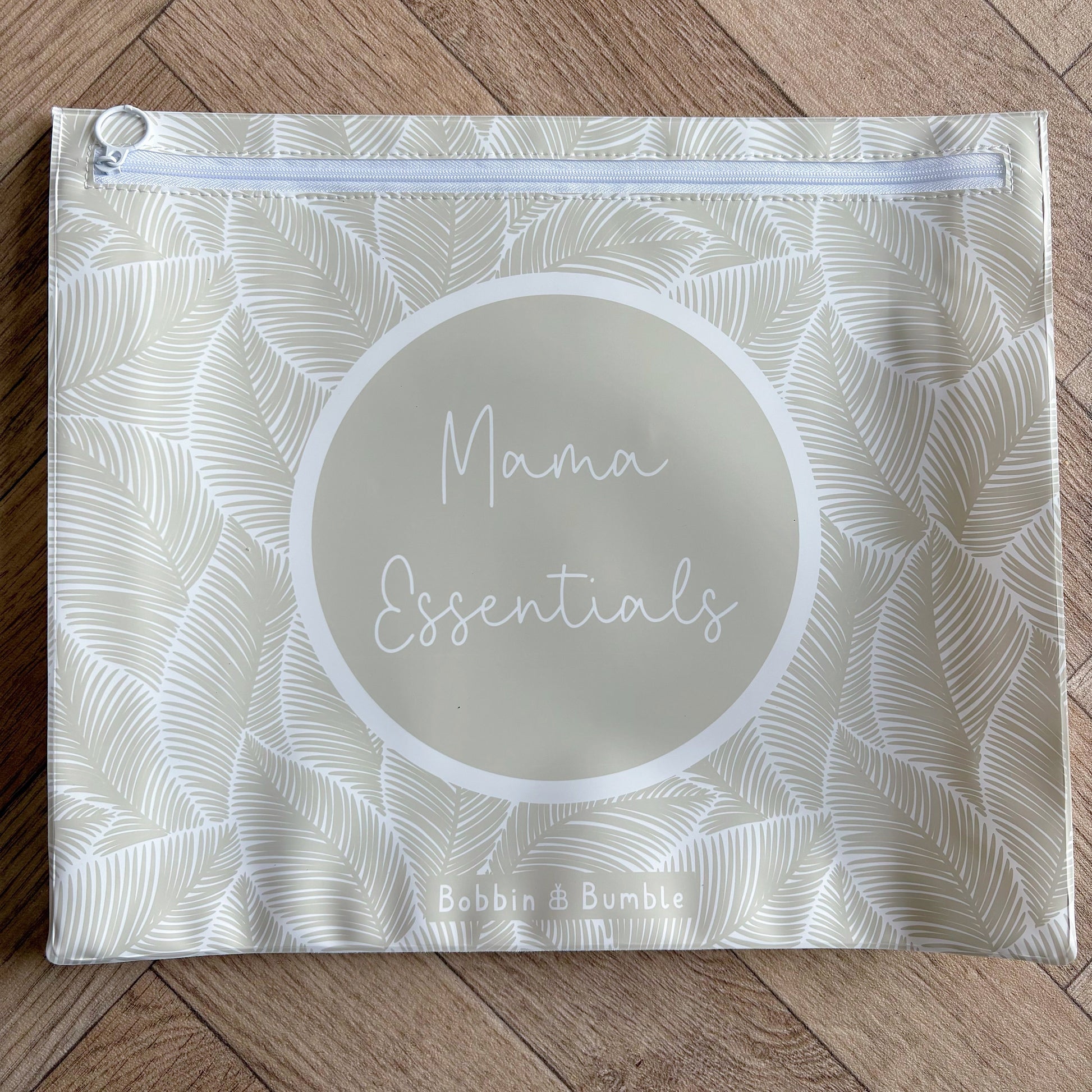 Hospital Bag Organiser Pouches - Unisex Beige Leaf Print