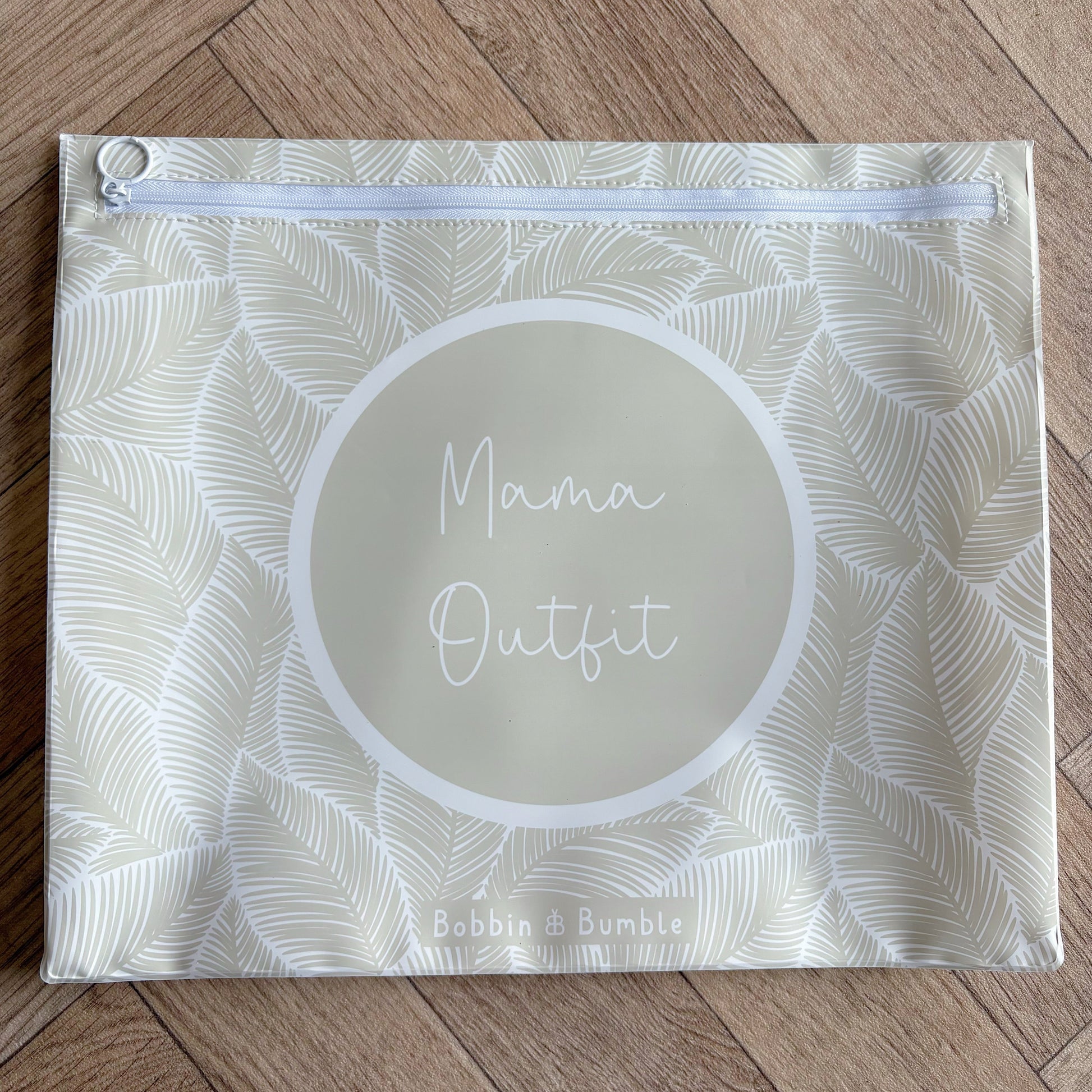 Hospital Bag Organiser Pouches - Unisex Beige Leaf Print