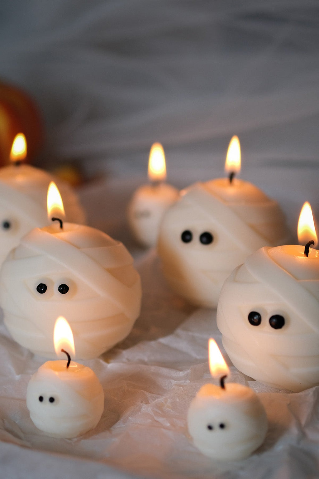 Mummy Ghost Candle Duo Small and Large