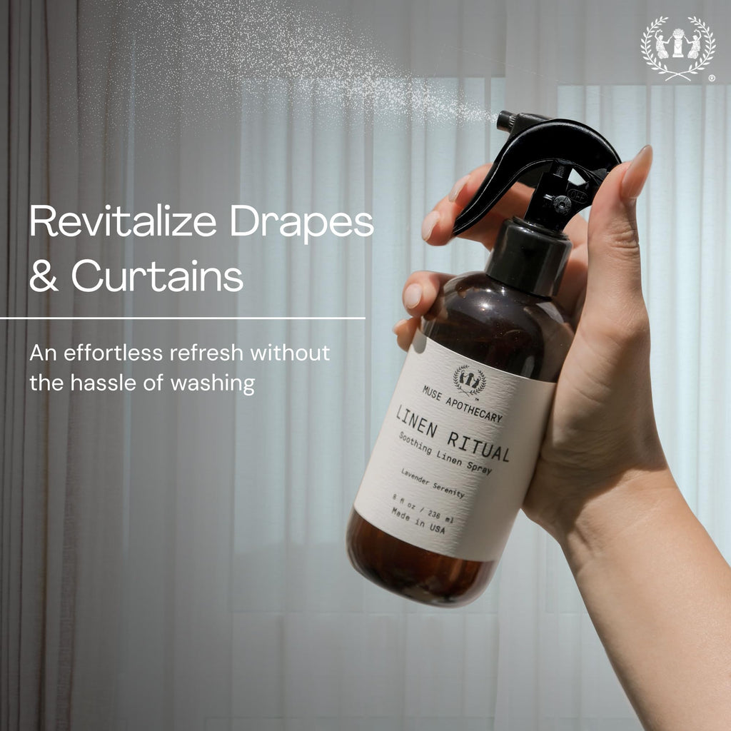 Linen Ritual Aromatic Linen Mist for Fabrics and Laundry 8 oz Amber Cashmere 2 Pack