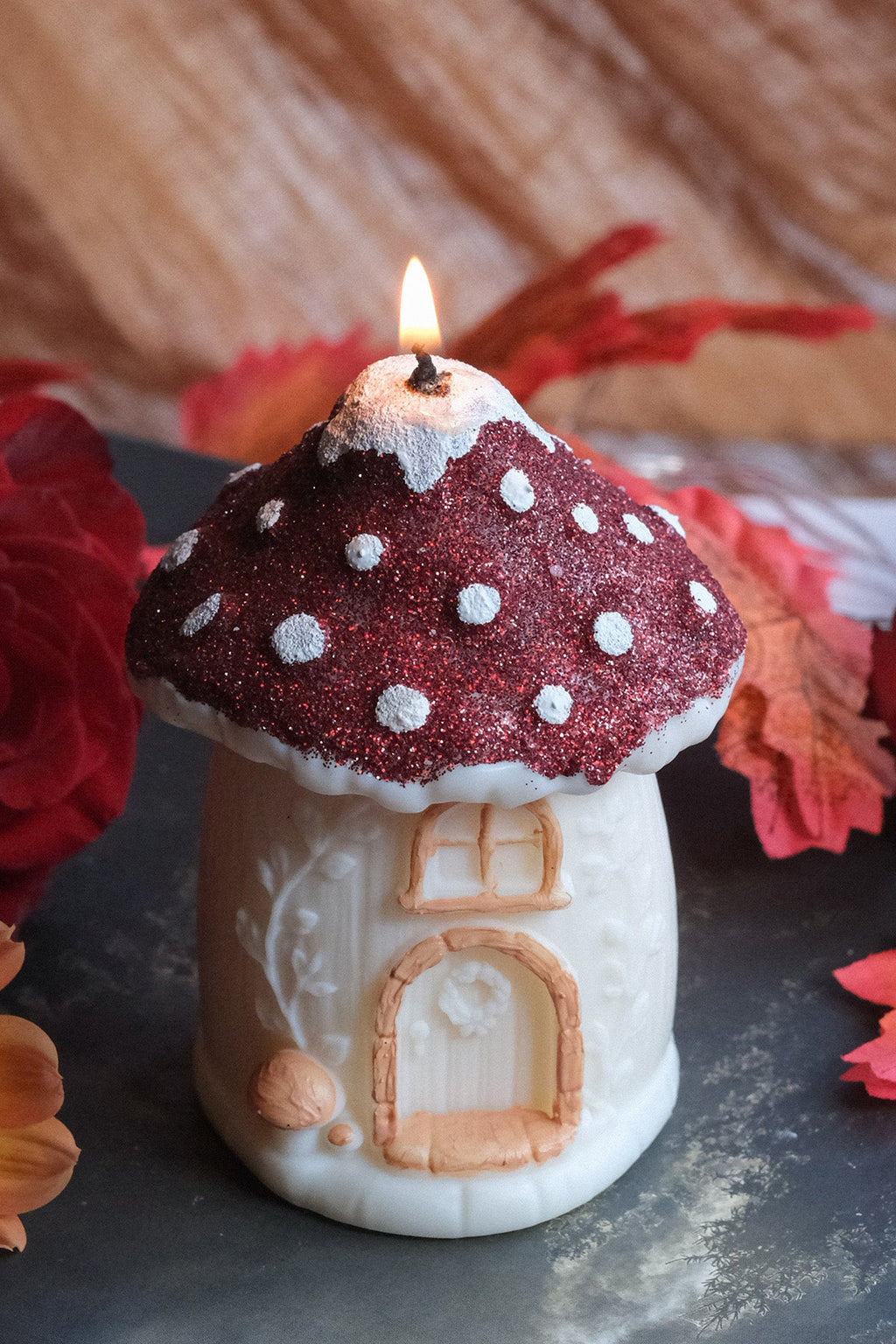 Mushroom House Candle Handmade Soy Wax