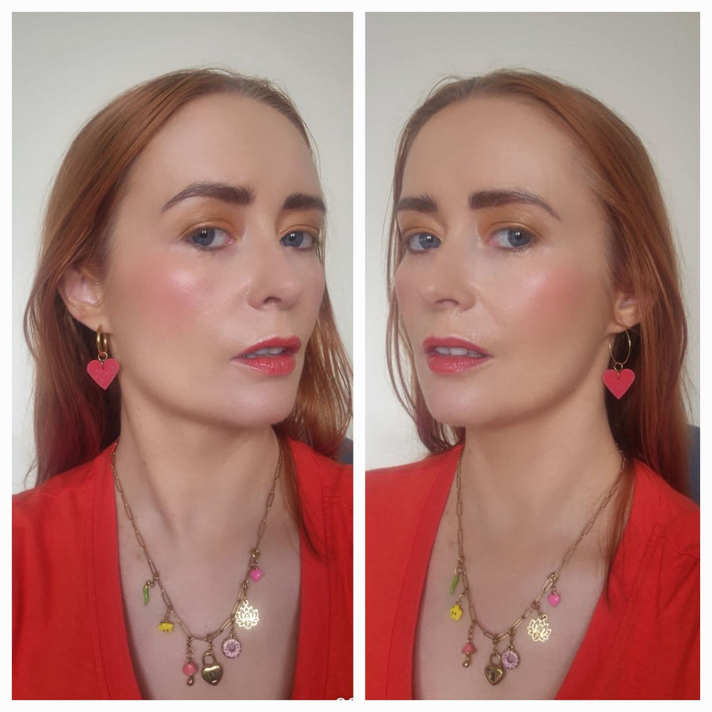 Red and Gold Mini Heart Cork Charms