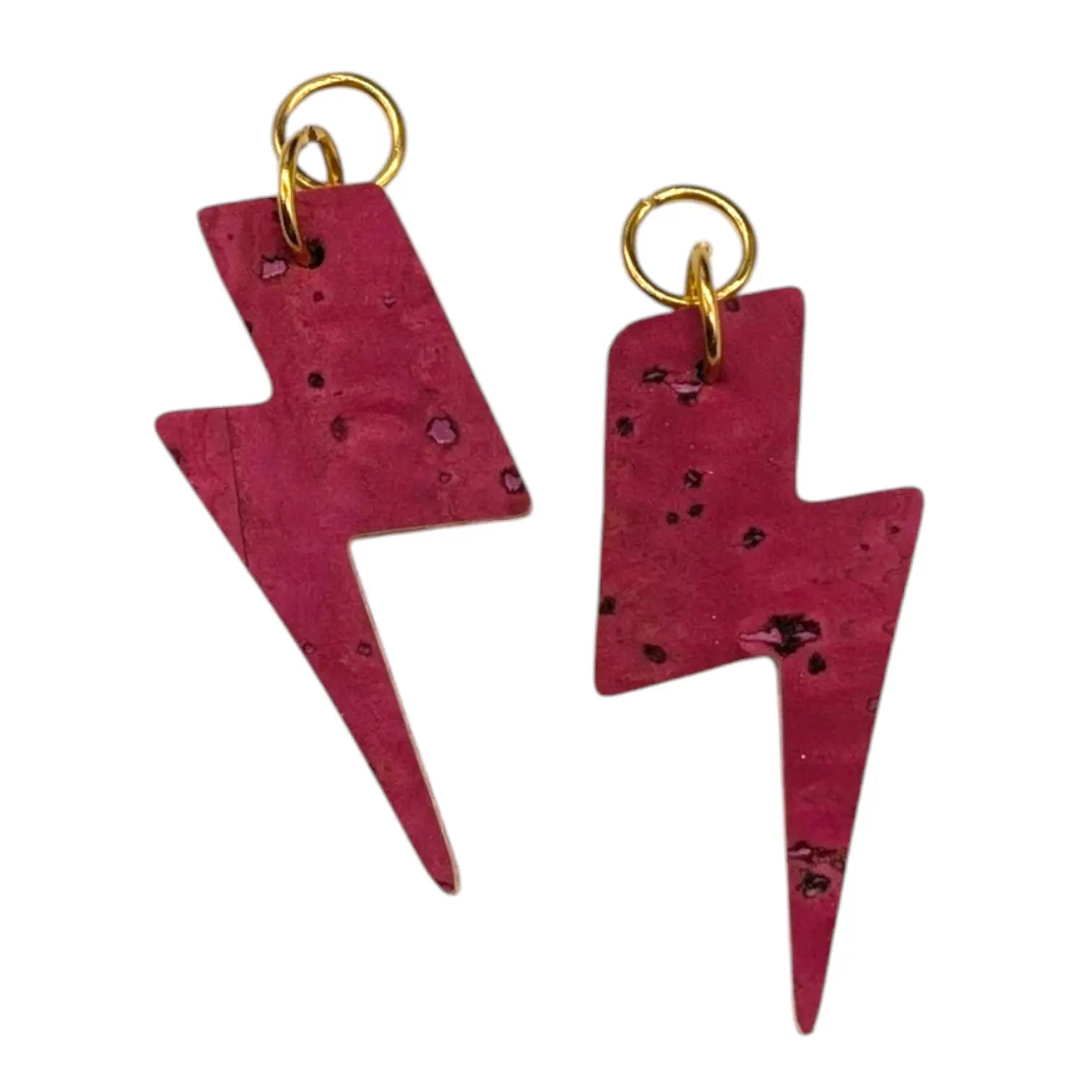 Mustard and Pink Mini Lightning Bolt Cork Charms