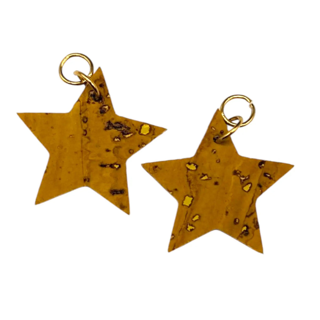 Mustard and Pink Mini Star Cork Charms