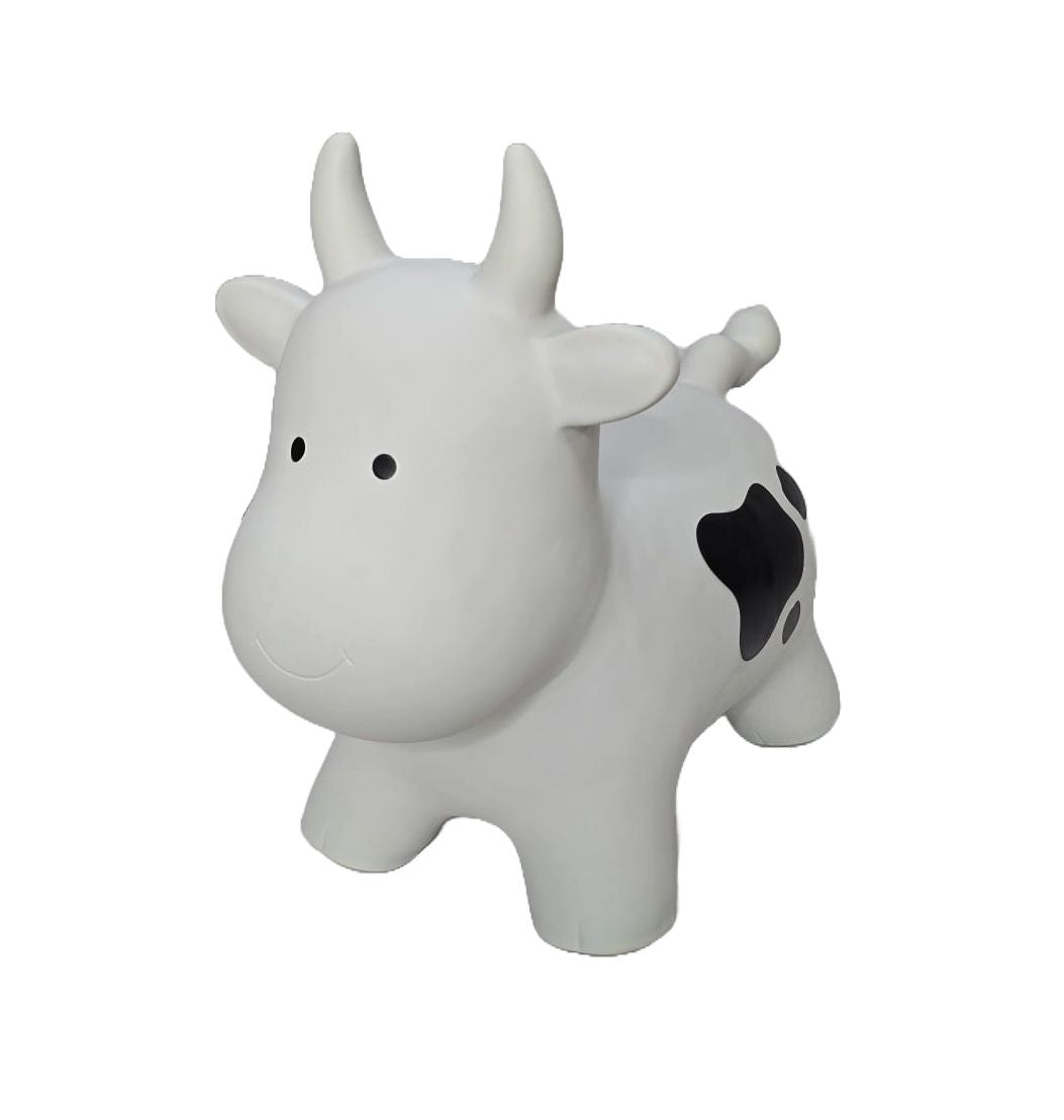 bold grey cow hopper toy for kids ready for energetic indoor and outdoor bouncing adventures