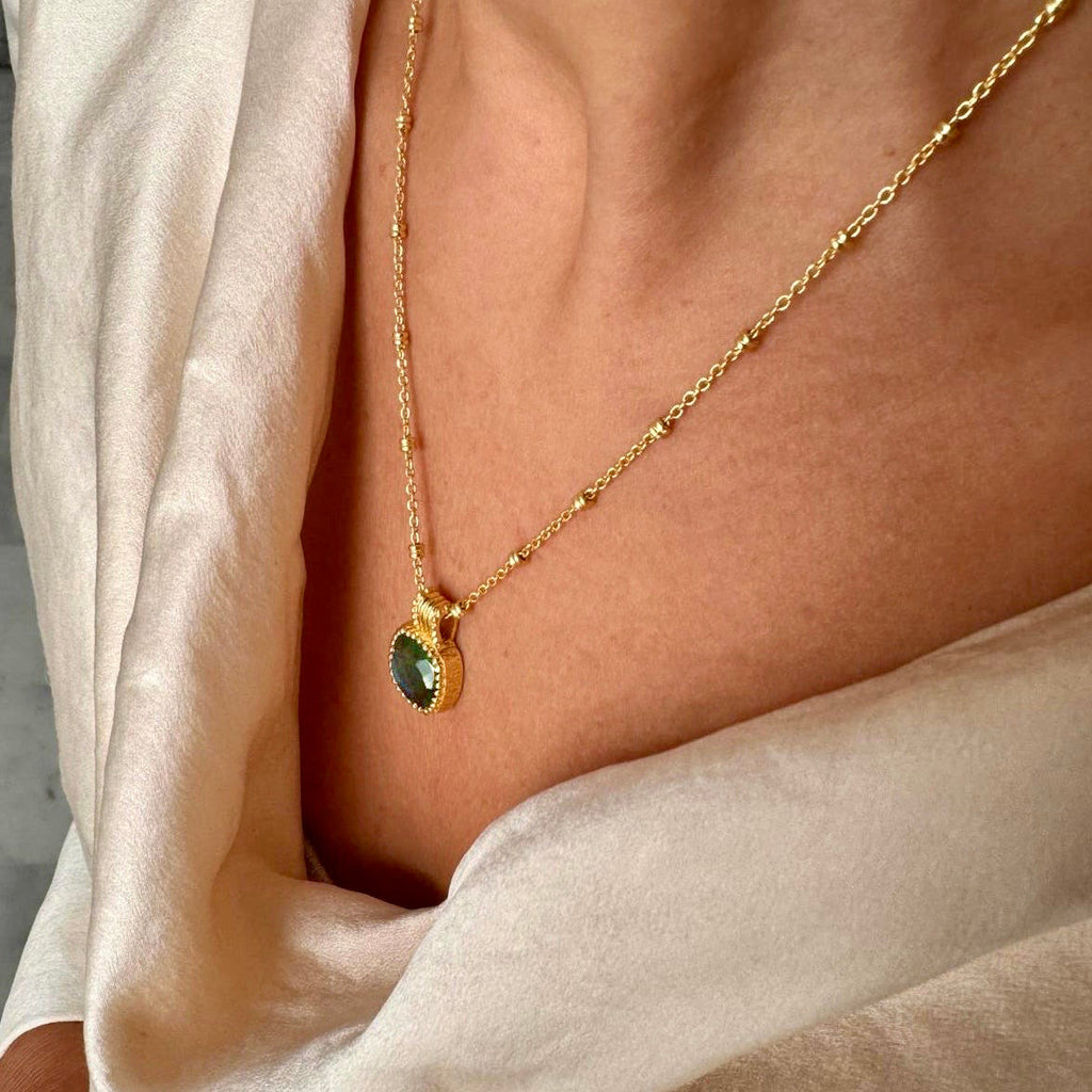 Square Amazonite Pendant in Sterling Silver