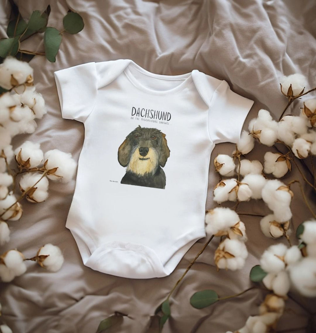 Mischievous Hot Dog Baby Bodysuit Organic Cotton