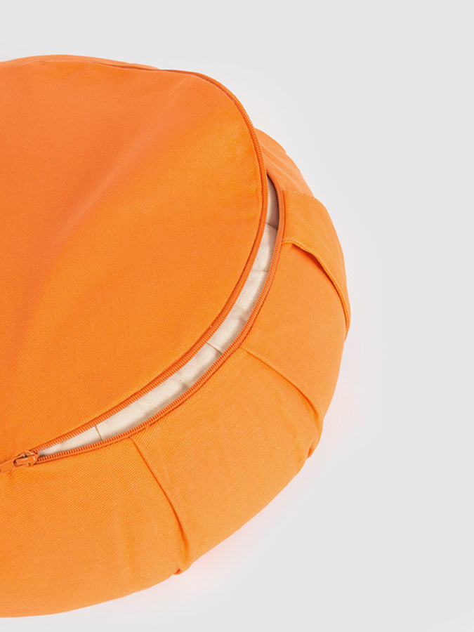 Organic Cotton Crescent Lotus Zafu Buckwheat Meditation Cushion