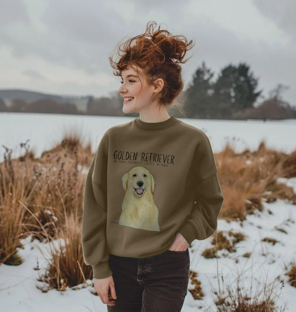 Golden Retriever Vibes Sustainable Womens Oversized Sweatshirt