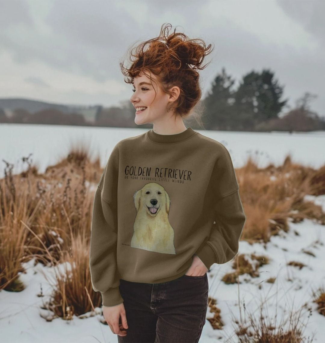Golden Retriever Vibes Sustainable Womens Oversized Sweatshirt