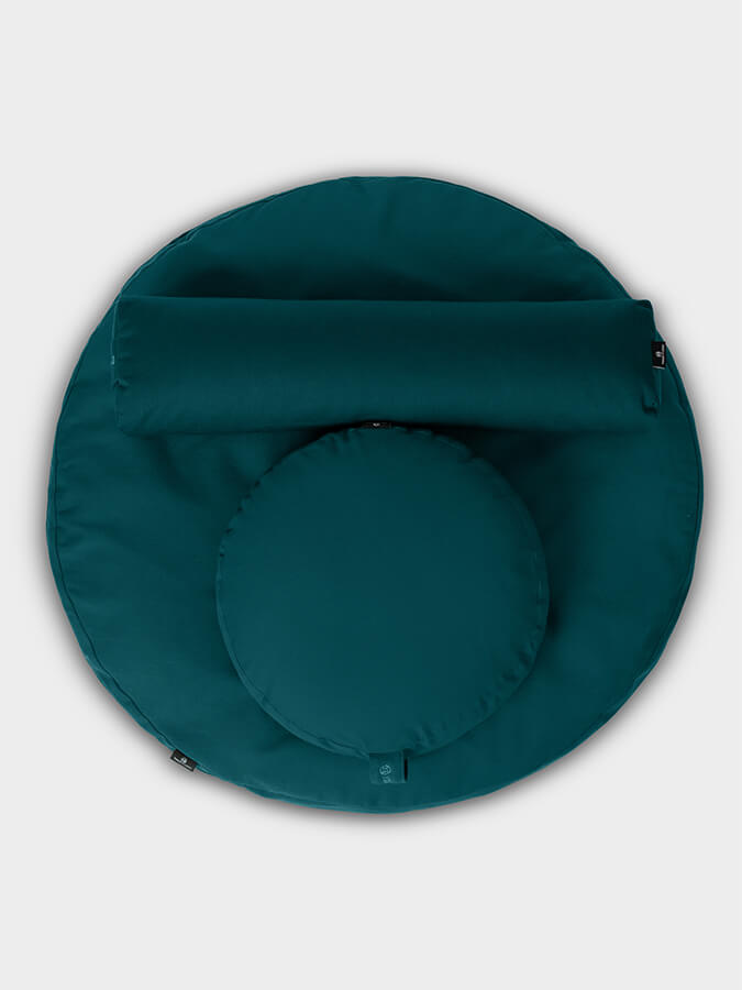 Organic Round Meditation Cushion Kit with Zafu and Bolster
