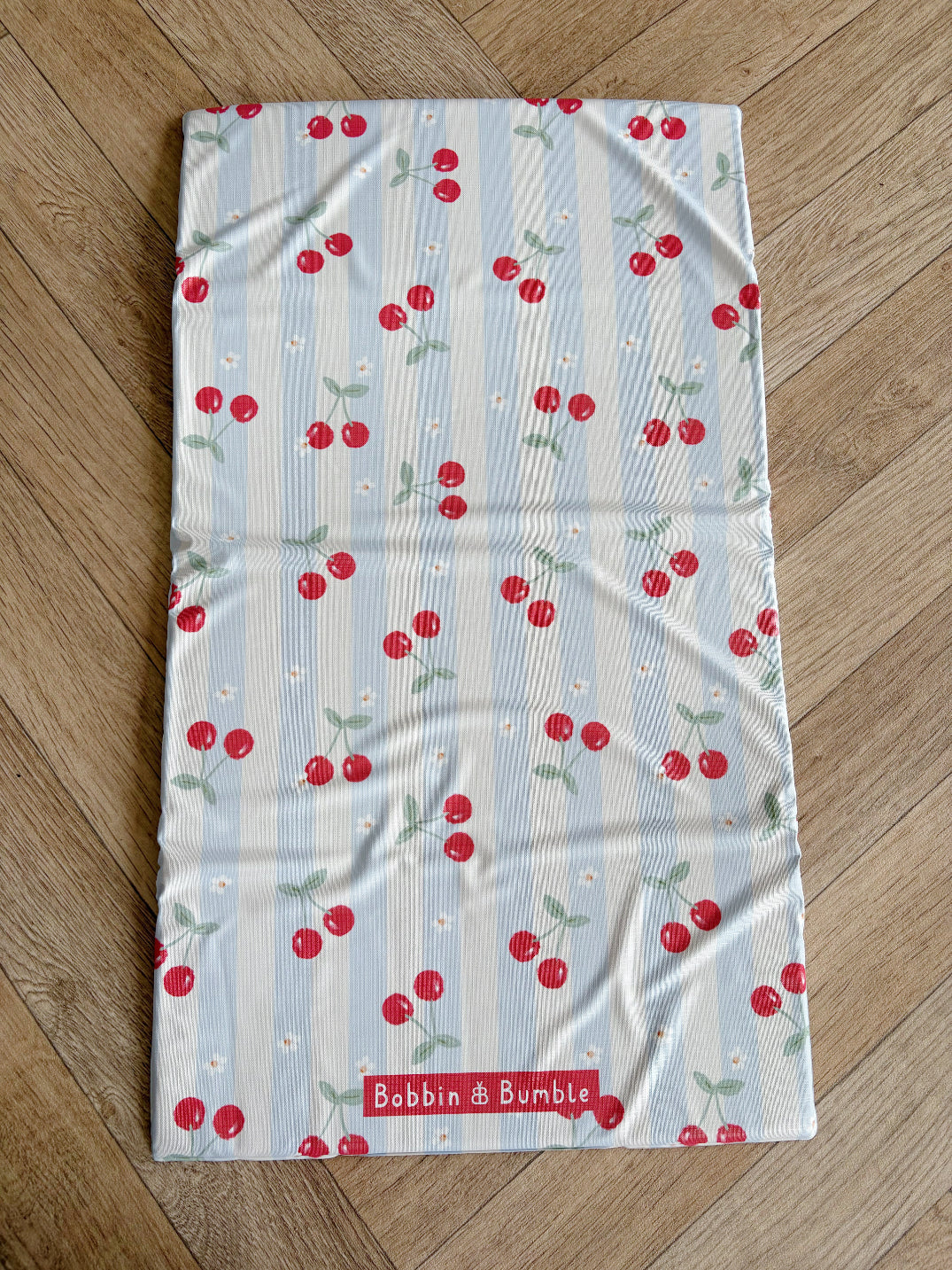 Travel Changing Mat - Cherry Stripe
