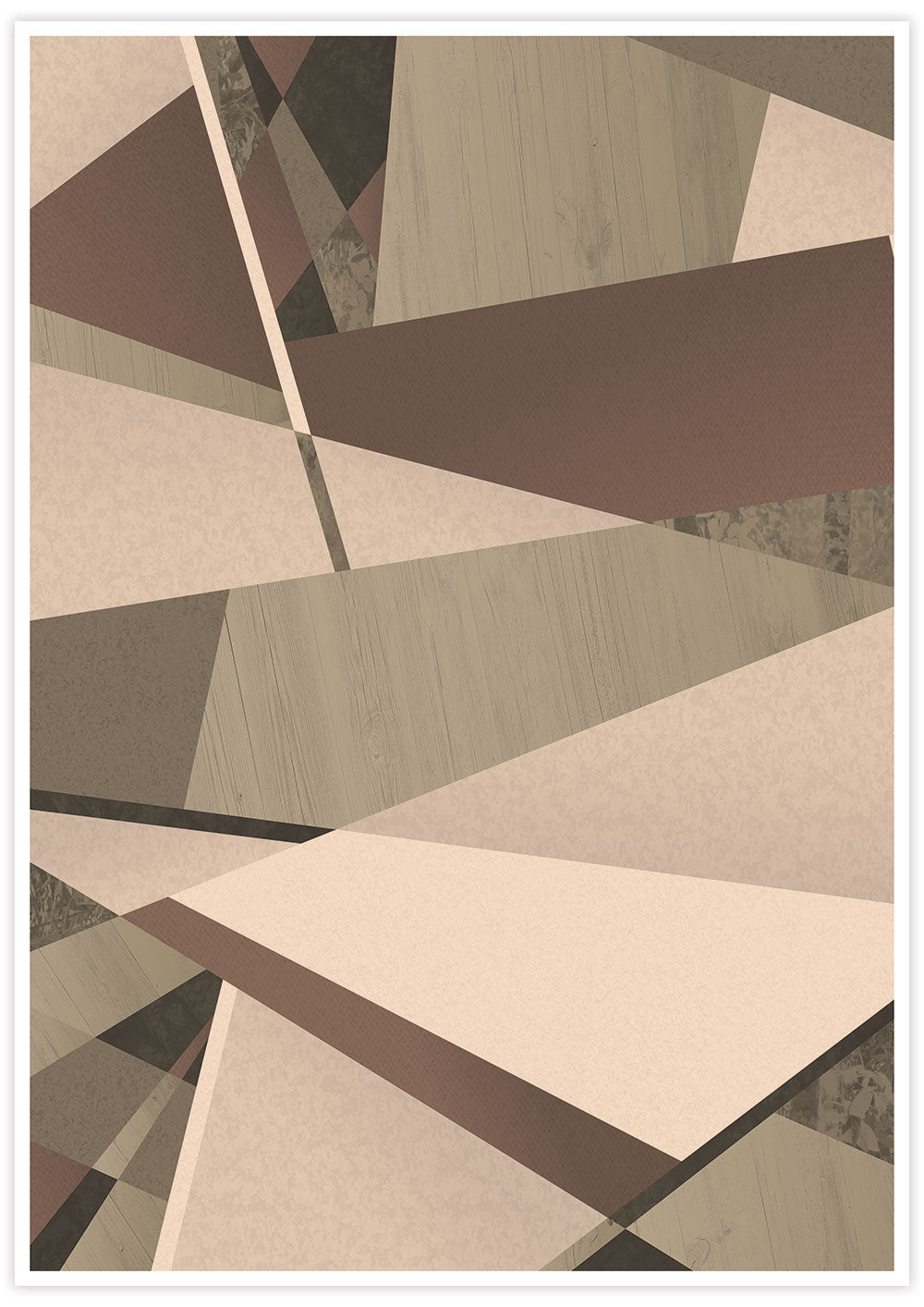 Natural Browns Geometric Nature Art Print