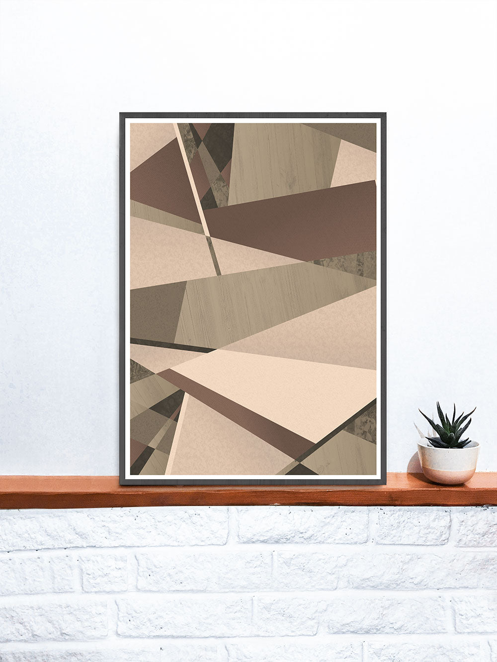 Natural Browns Geometric Nature Art Print