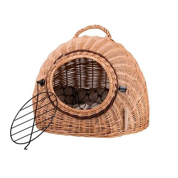 Natural Wicker Pet Carrier Efa With Cushion