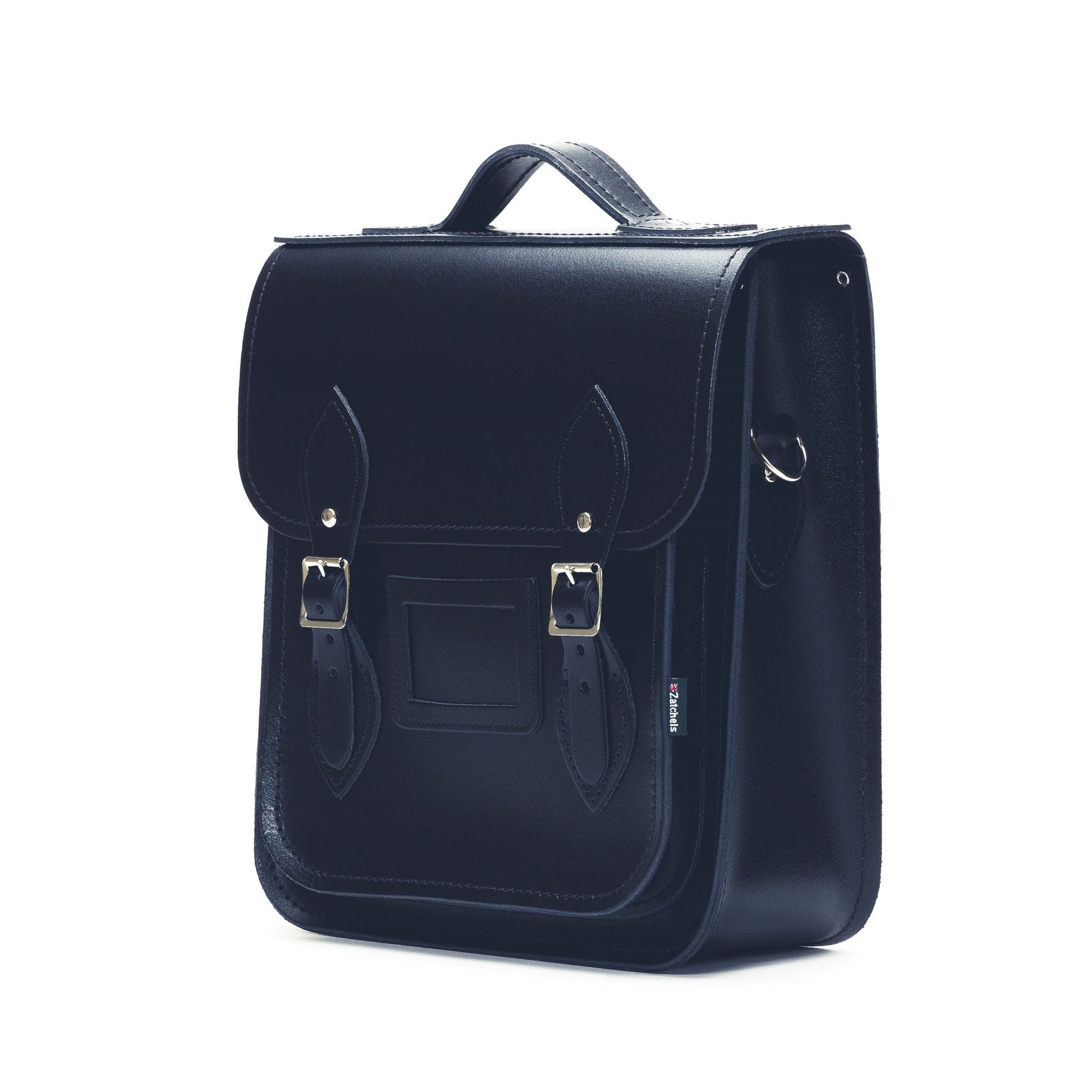 Handmade Leather City Backpack Navy Blue
