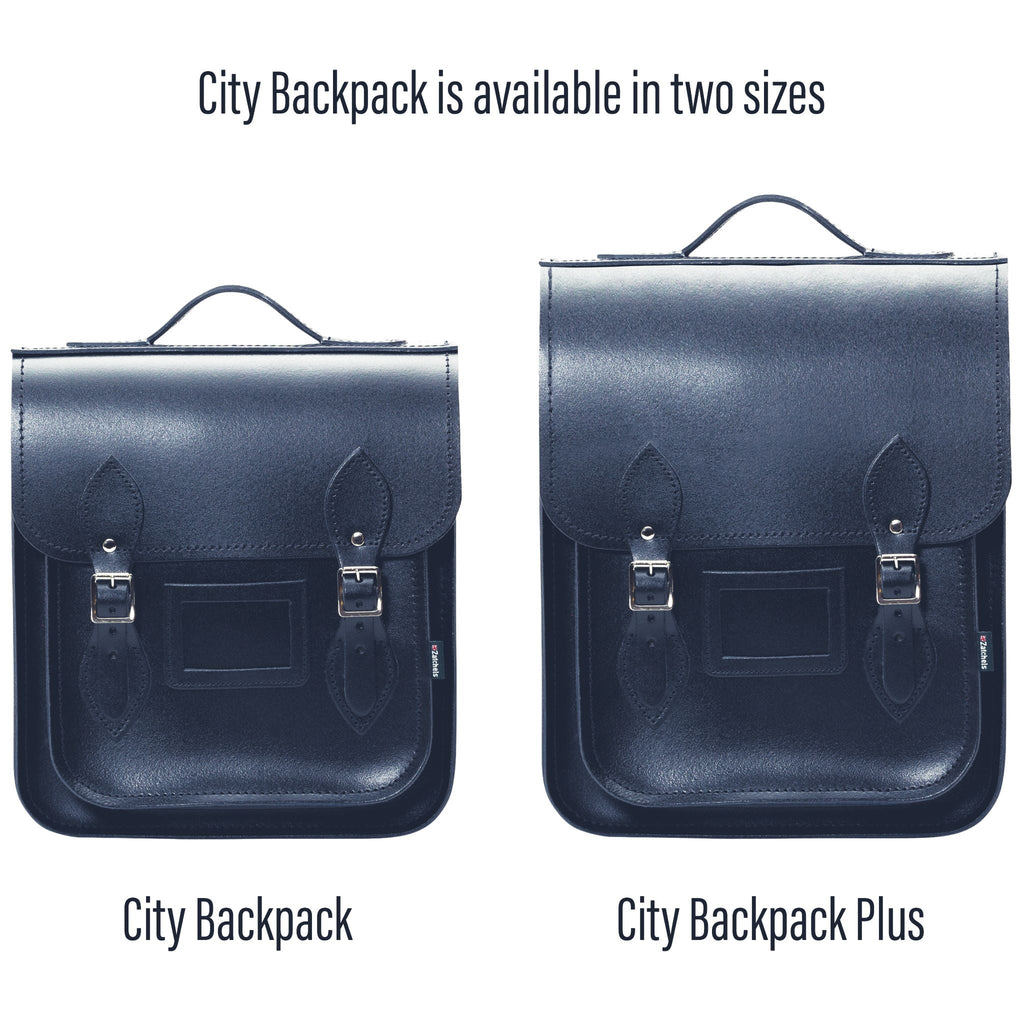 Handmade Leather City Backpack Navy Blue
