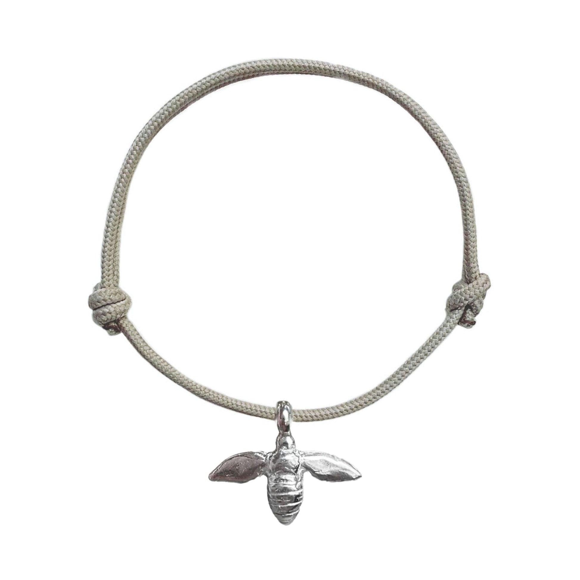 Honey Bee Rope Bracelet in Recycled Silver