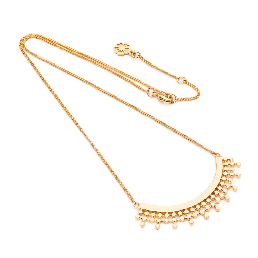 Etrusca Curved Gold Necklace