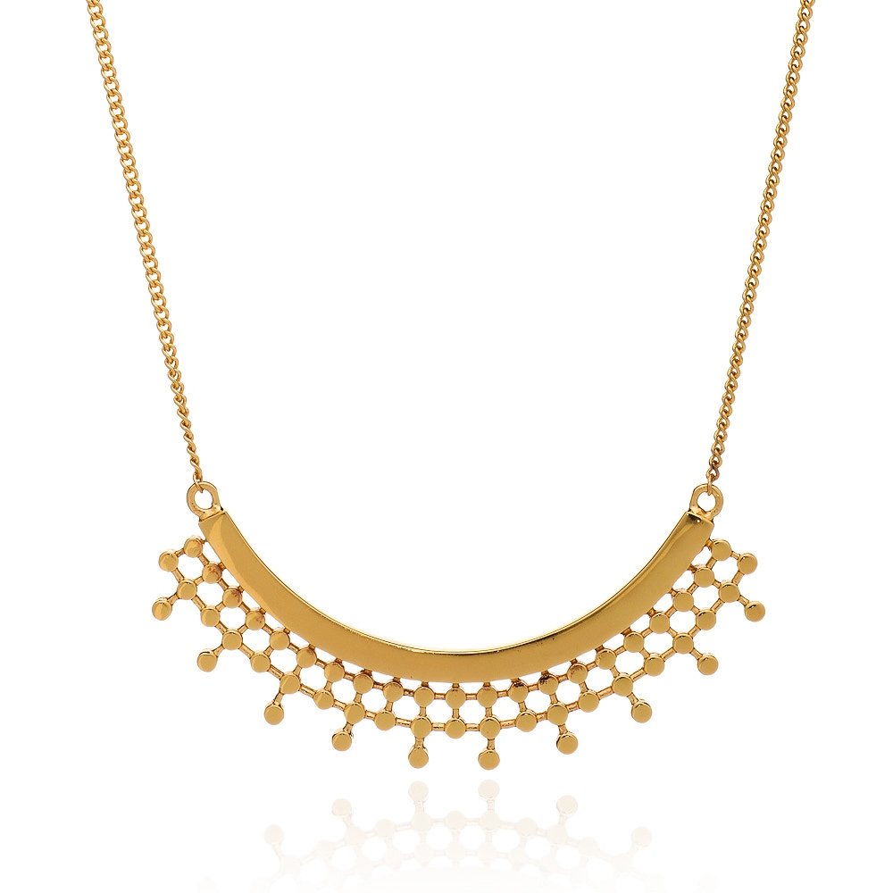 Etrusca Curved Gold Necklace