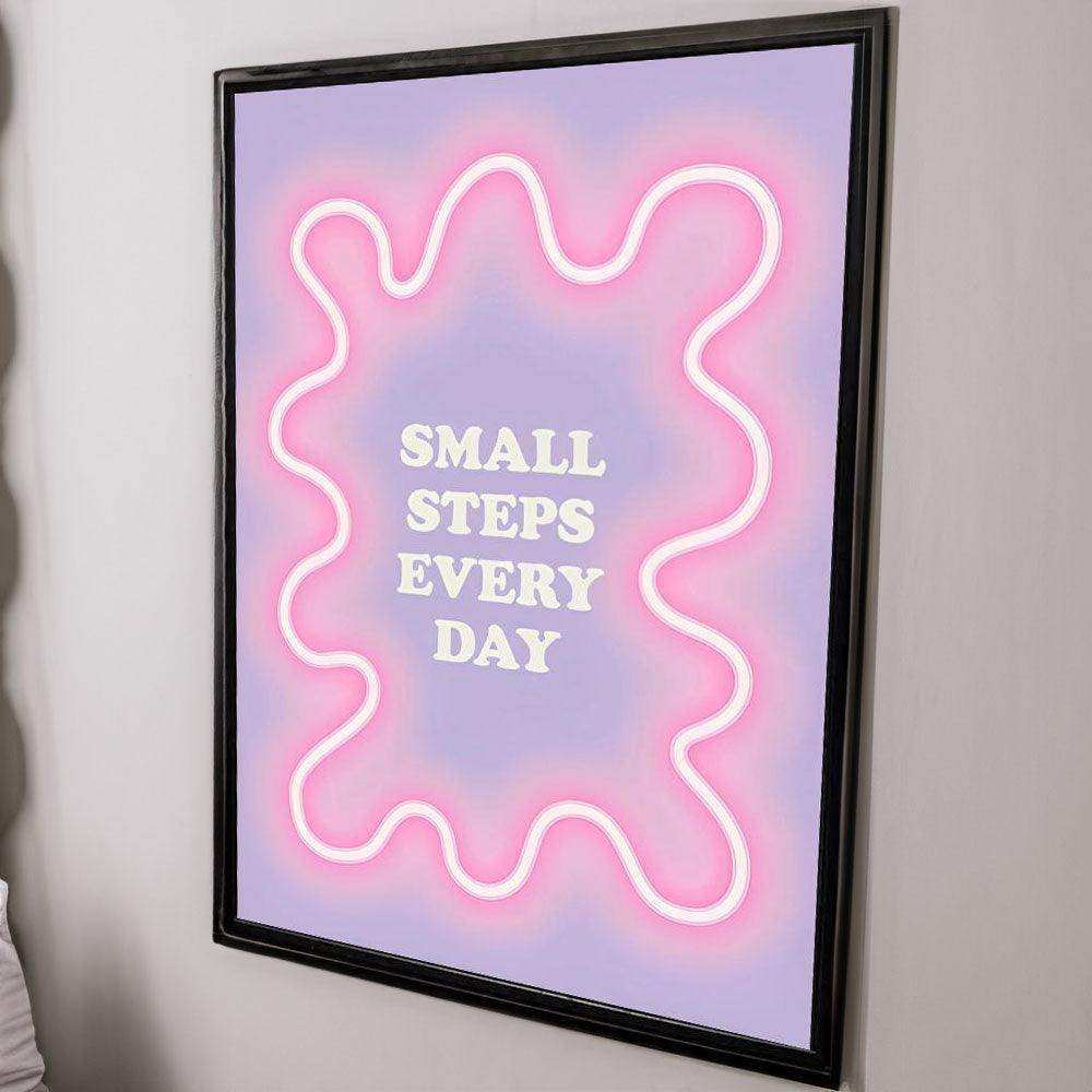 Neon Progress Print with Motivational Daily Message