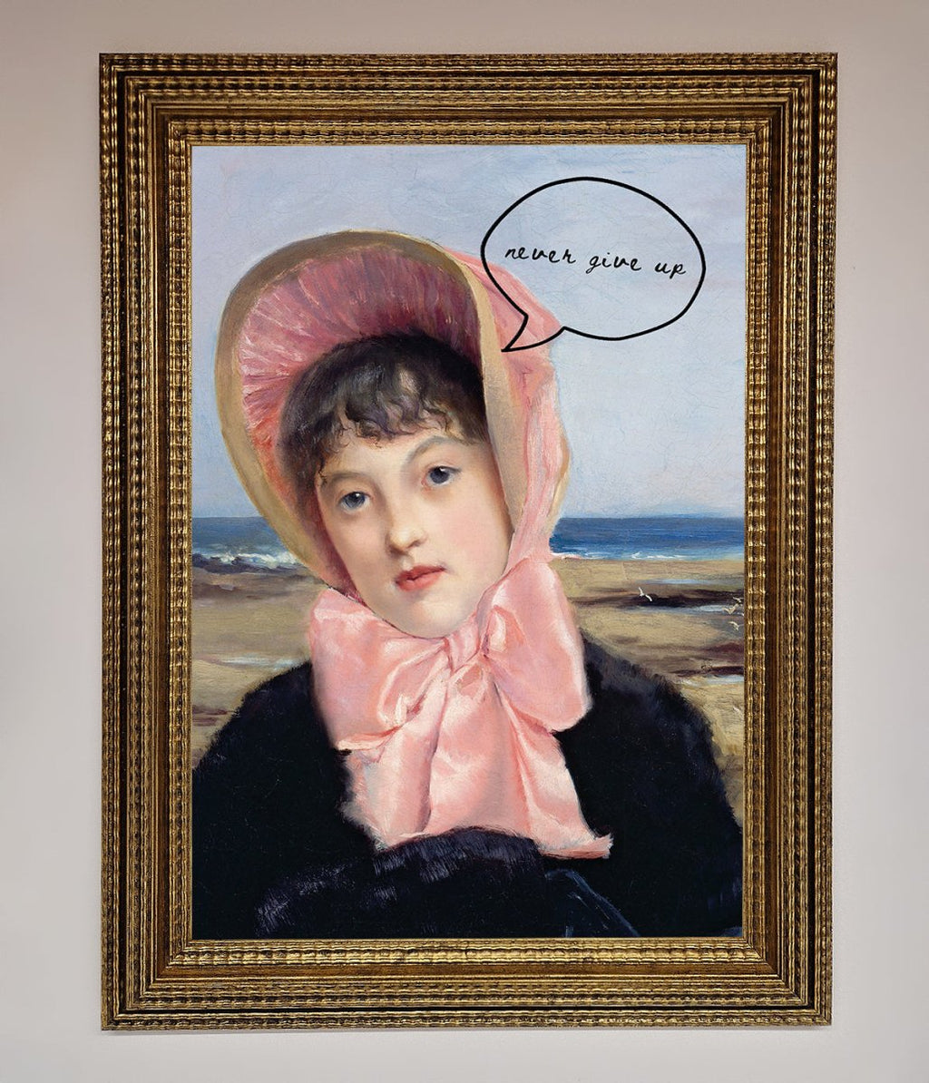 Never Give Up Framed Wall Art