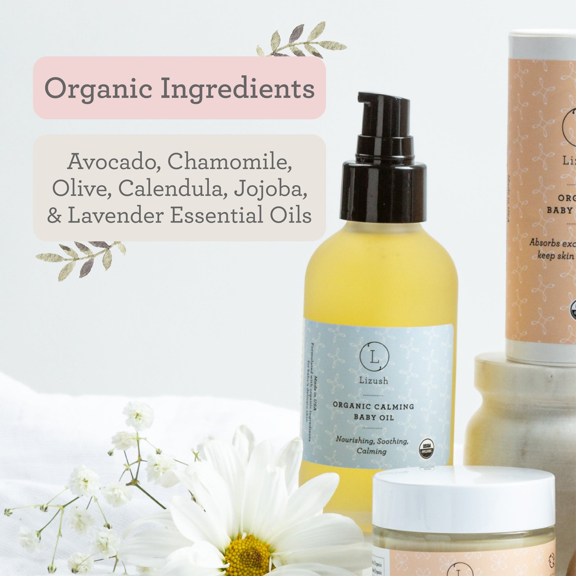 softly lit gift box with lavender soap and a cotton eye mask for a mom-to-be