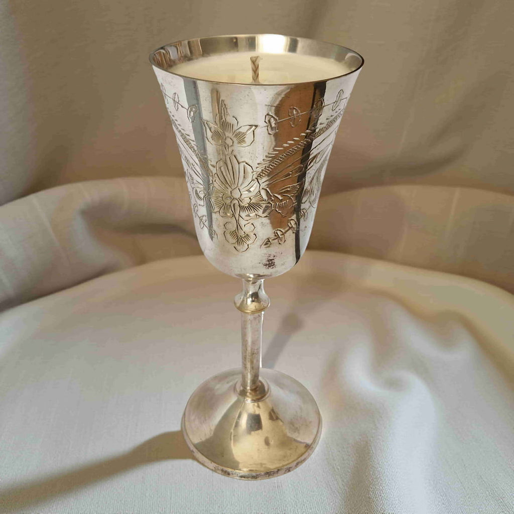 Silver Goblet Scented Candles Natural Wax