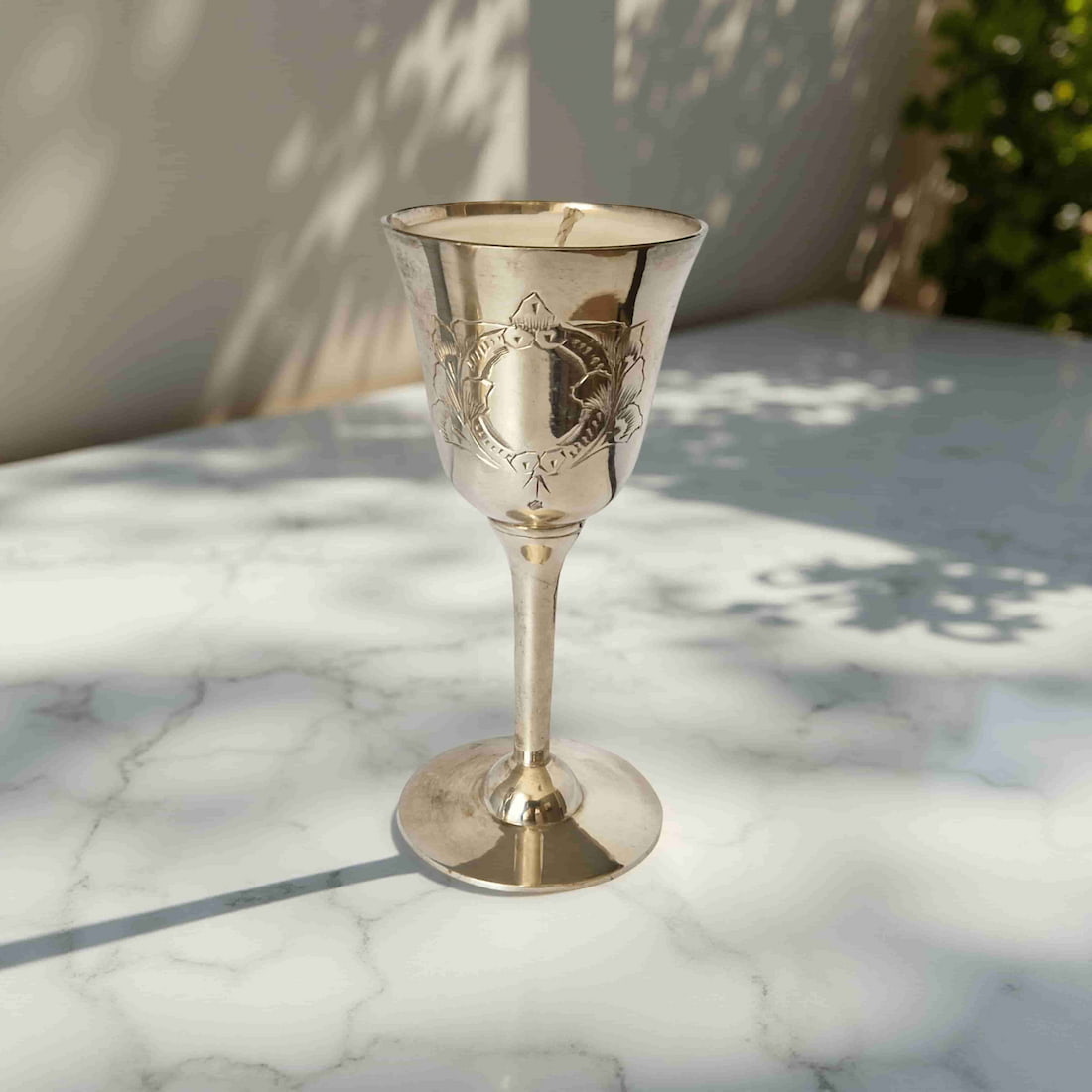 Silver Goblet Scented Candles Natural Wax
